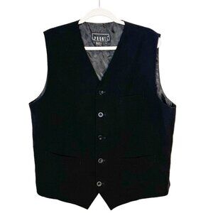 Pronti Black Vest with Eagle & Skull Graphic Embellished Party Rave Size Large
